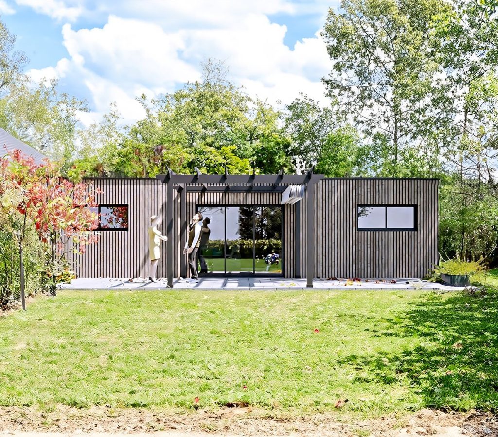 studio de jardin en kit 50m2 toit plat bardage bois